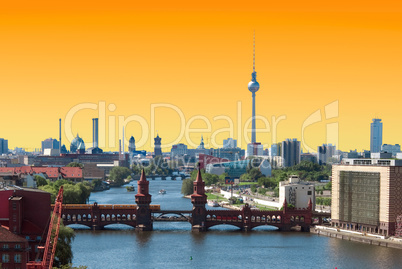 Berlin skyline sunset
