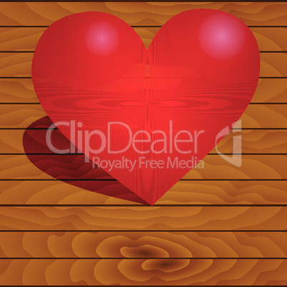 Heart on a wooden background