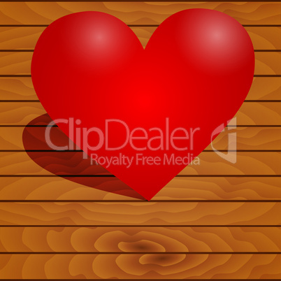 Heart on a wooden background