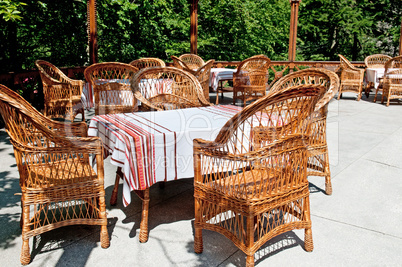 furniture made of willow twigs