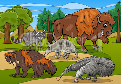 mammals animals cartoon illustration