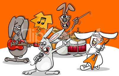 rabbits rock music band cartoon
