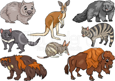 wild animals set cartoon illustration