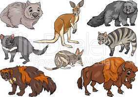 wild animals set cartoon illustration