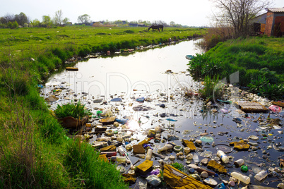 Trash in the river