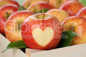 Apfel mit Herz Thema Liebe