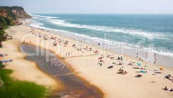 Timelapse Beach on the Indian Ocean. India (tilt shift lens).