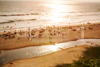 Timelapse Beach on the Indian Ocean. India (tilt shift lens).