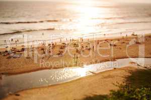 Timelapse Beach on the Indian Ocean. India (tilt shift lens).