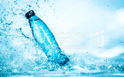 Bottle of water splash