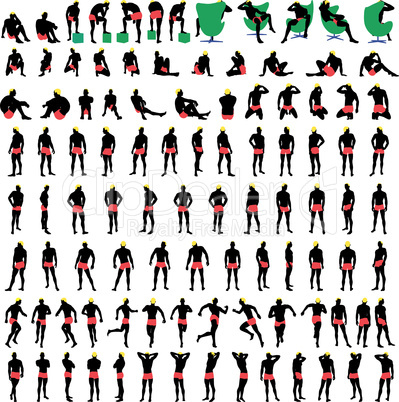 100 naked mens silhouettes