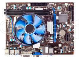 Electronic collection - Computer motherboard with CPU cooler