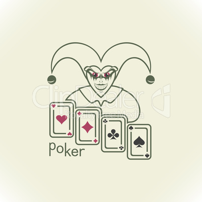 Joker and playing cards
