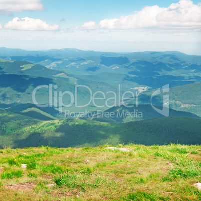 Mountain view from the top of Goverli, Carpathians