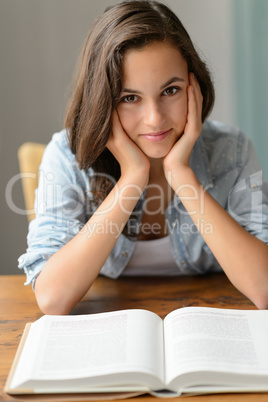 Teenage girl enjoy reading book at home
