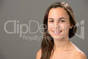 Smiling teenage girl skin care beauty portrait