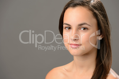 Beautiful teenage girl skin care cosmetics