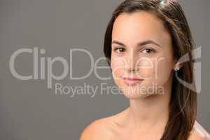 Beautiful teenage girl skin care cosmetics