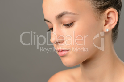 Face skin beauty teenage girl close-up