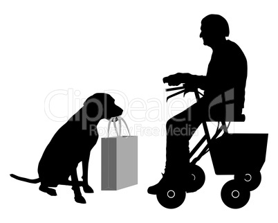 Alte Frau mit Hund
