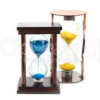 Hourglass, sandglass, sand clock on white background