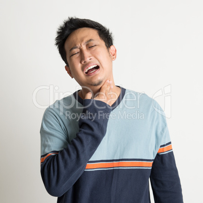 Asian male sore throat