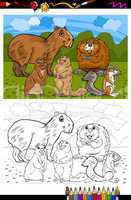 rodents animals cartoon coloring book