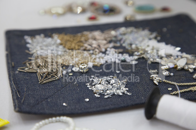 Glittery textile designing elements