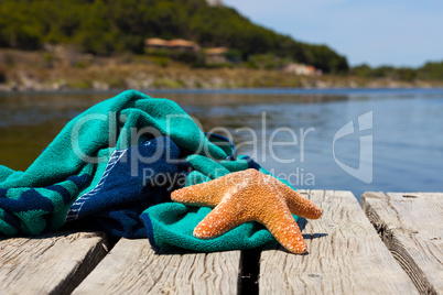 Strandtuch mit einem Seestern