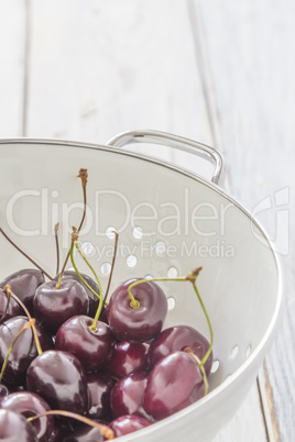 Fresh Cherries in a Sieve