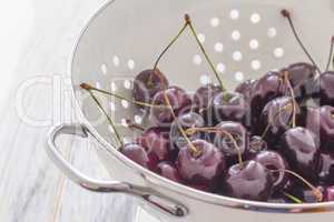 Fresh Cherries in a Sieve