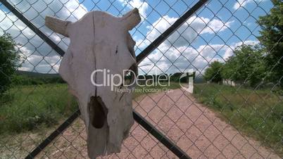 Dolly: Warning sign on private wire fencing gate