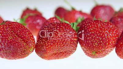 Dolly: Fresh strawberry fruit background close-up
