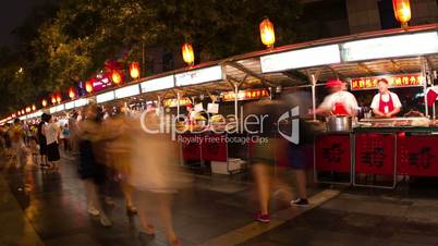 Donghuamen snack street at night HD.