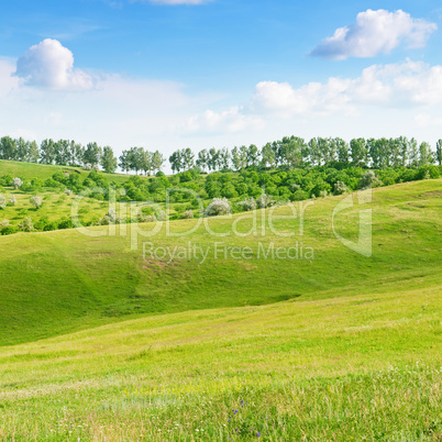 Mountainous terrain and the blue sky