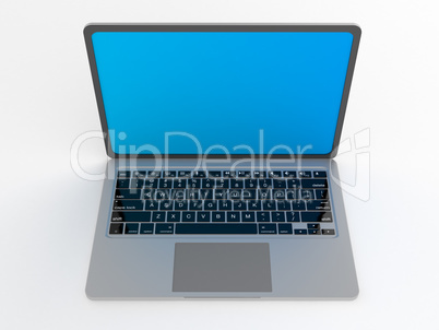Modern glossy laptop on white.