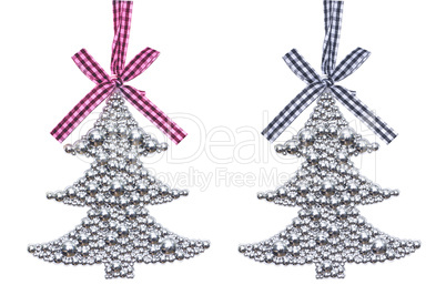 Silver Christmas tree decorations