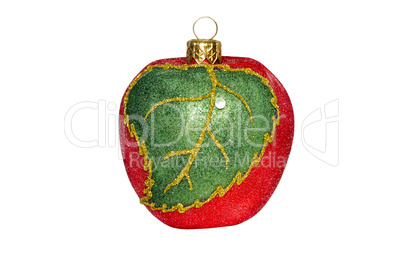 Christmas toy Apple on white background