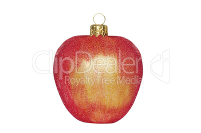 Christmas toy Apple on white background