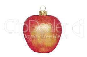 Christmas toy Apple on white background