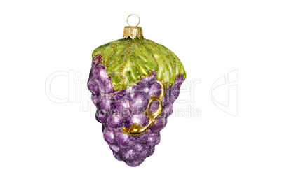 Christmas toy, a bunch of grapes, isolated on white background