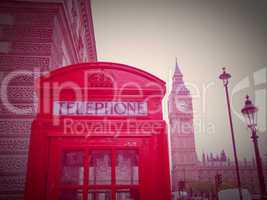 Retro look London telephone box