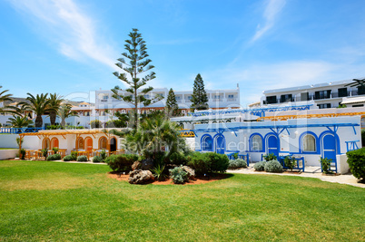 Villas in traditional Greek style at luxury hotel, Crete, Greece