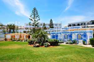 Villas in traditional Greek style at luxury hotel, Crete, Greece