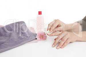 Woman replaces nail polish