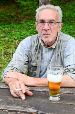 Old man with beer