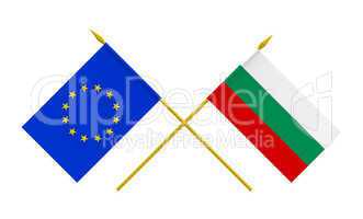 Flags, Bulgaria and European Union