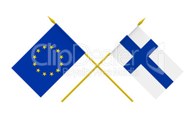 Flags, Finland and European Union
