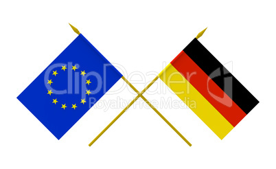 Flags, Germany and European Union