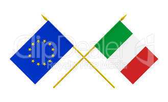 Flags, Italy and European Union